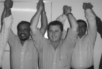 Da esquerda para direita, Danilo (pres. da Fed. Químicos) e Silvan, presidente da Regional da Força.